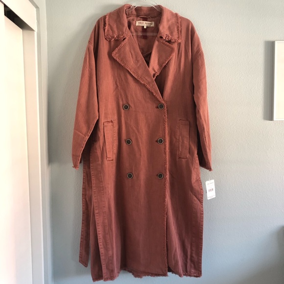 SOLD✨FREE PEOPLE Kelly Cherry Chai Trench Coat (M/L) NWT - Picture 5 of 10